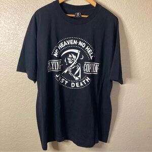 Flying Coffin Black Casual Graphic Tee XL Men TShirt Affliction Style Streetwear